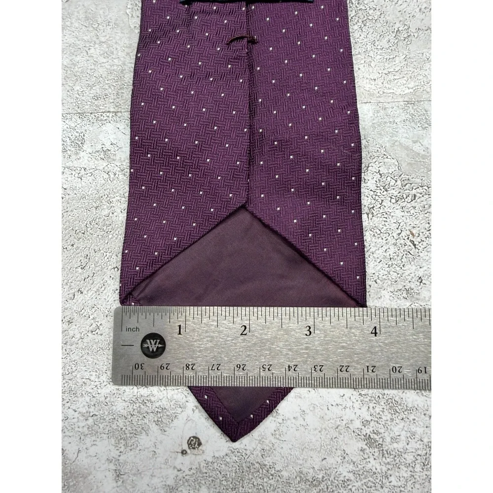 Polo Ralph Lauren Necktie Men OS Purple Geometric Silk Hand Made USA